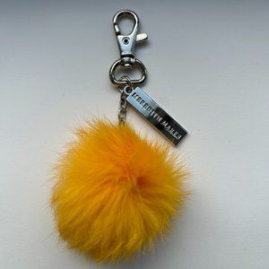Meredith Marks Yellow Fur Pompom Keychain/ Bag Charm